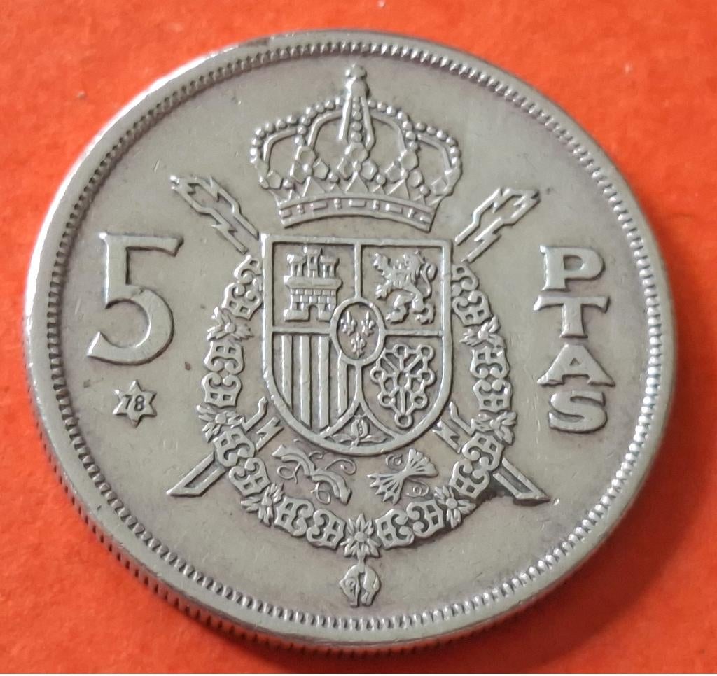 Pièce Espagne - 5 pesetas - 1975 (*78), Envoi, Autres pays, Monnaie en vrac
