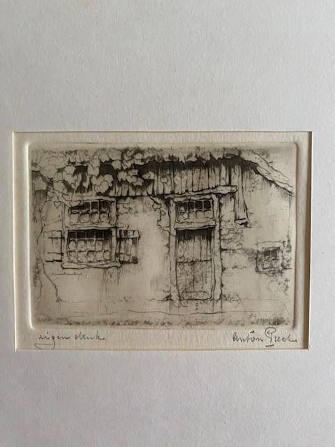 Anton Pieck (1895-1987) 'Deurtje te Staphorst' (1920), Antiek en Kunst, Kunst | Etsen en Gravures, Ophalen