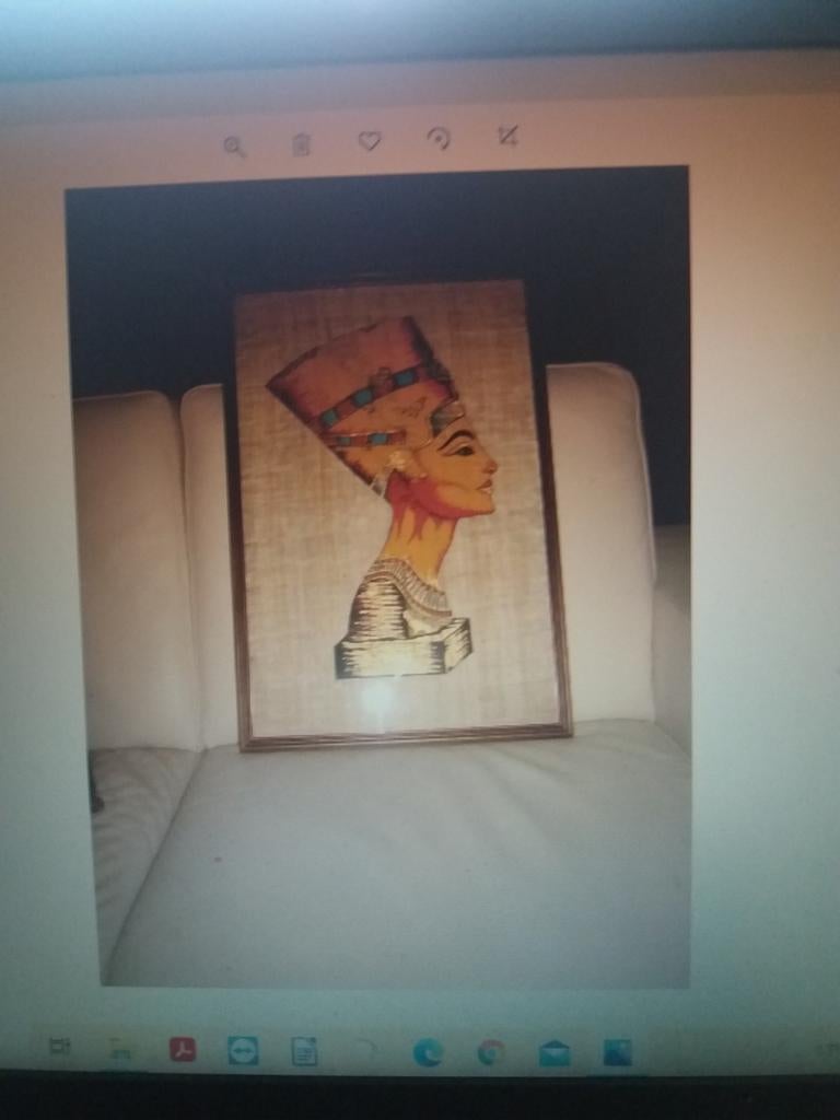 NEFERTETE op papyrus, Huis en Inrichting, Woonaccessoires | Lijsten, Ophalen of Verzenden, Zo goed als nieuw