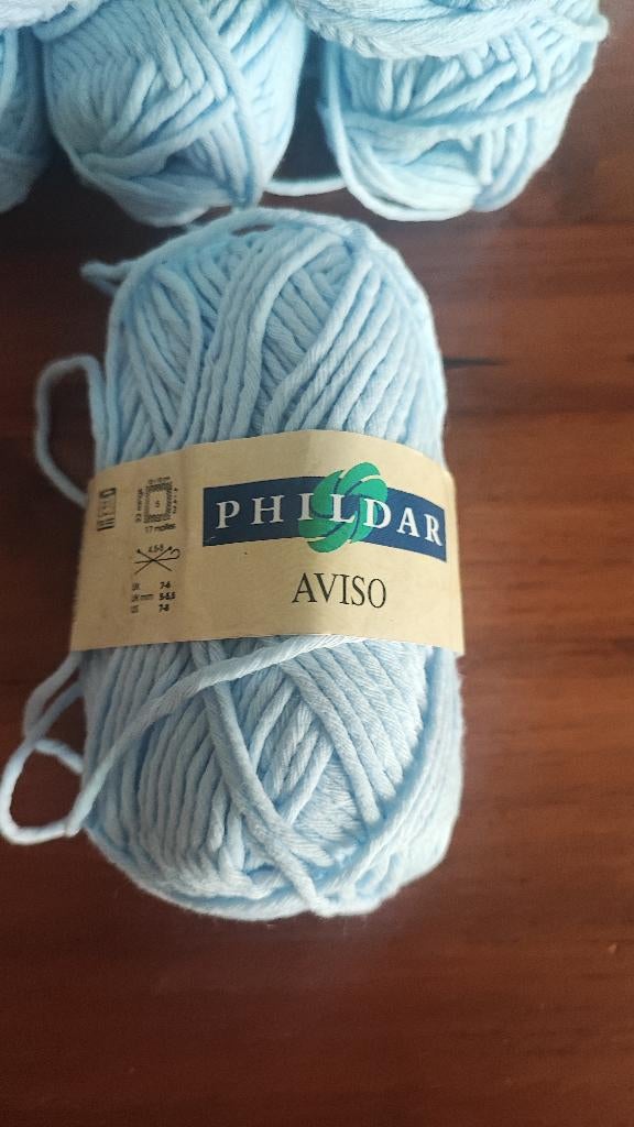 Phildar Aviso babyblauw 7 bollen €0,75 p/s €5 lot, Ophalen of Verzenden, Gebruikt