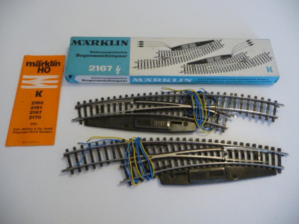 2167 MARKLIN HO - Electr. gebogen wissels K, Neuf, Analogique, Enlèvement ou Envoi, Courant alternatif