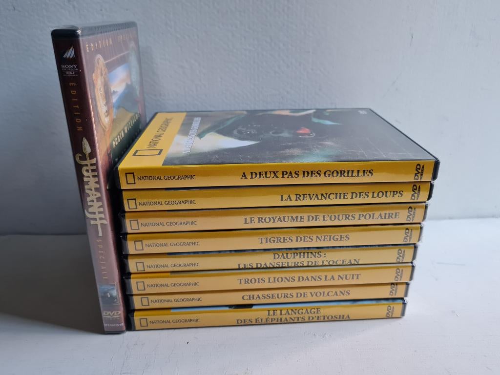 8 DVD National Geographic + 1 JUMANJI Robin Williams, CD & DVD, À partir de 6 ans, TV non fictionnelle, Enlèvement ou Envoi, Animaux