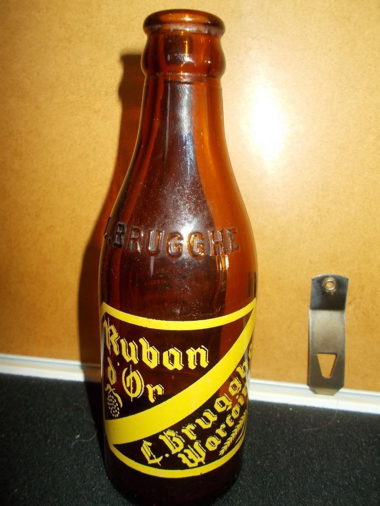 WARCOING - ancienne bouteille à bière 1/4L - RUBAN D'OR - L., Collections, Marques de bière, Utilisé, Bouteille(s), Autres marques