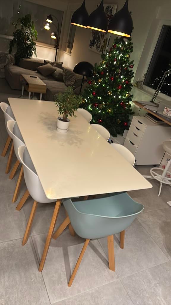 Tafel met 6+1 stoelen 200x90cm, Tuin en Terras, Tuinsets en Loungesets, Ophalen of Verzenden, Zo goed als nieuw