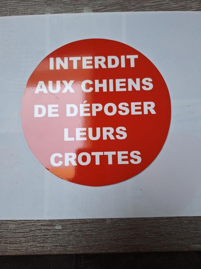 Pictogramme 20cm de diamètre interdit aux chiens de ..., Enlèvement ou Envoi, Neuf