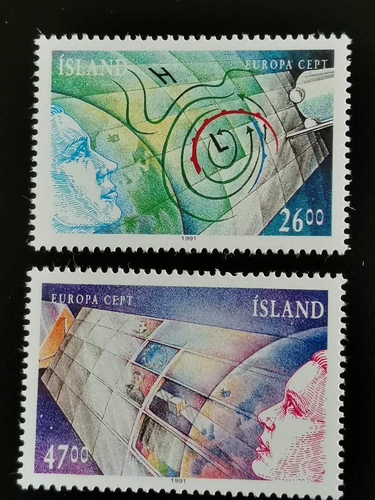 Islande 1991 - Europe CEPT - carte, voyage spatial**, Enlèvement ou Envoi, Islande, Non oblitéré