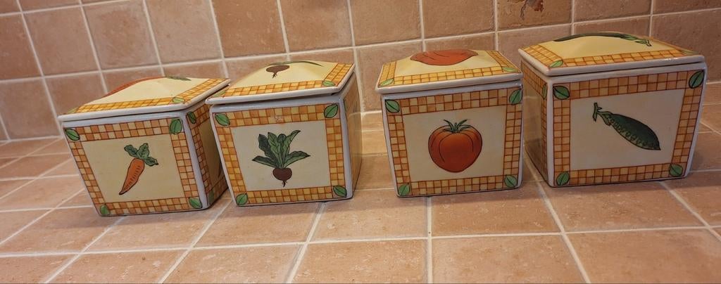 4 porseleinen voorraadpotten retro, Enlèvement