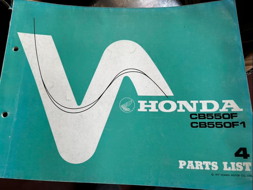 Honda CB550 Four Manuel des pieces, 1977-, Enlèvement ou Envoi, Honda