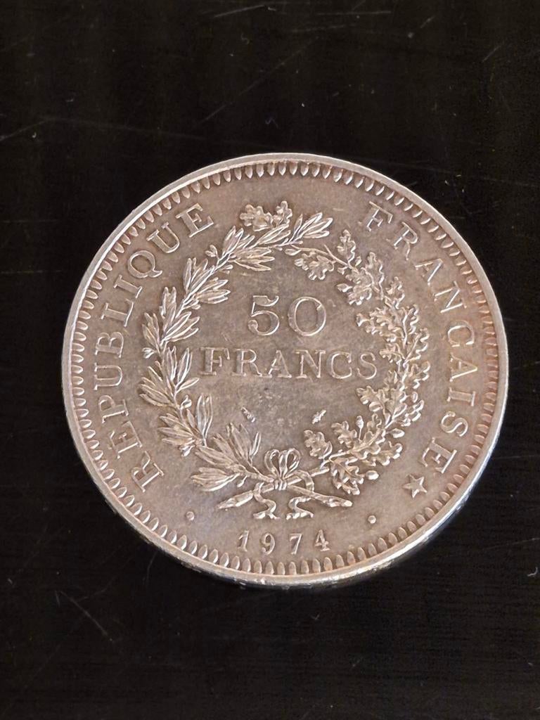 Piece argent 50 Francs Hercule 1974, Enlèvement ou Envoi, Argent