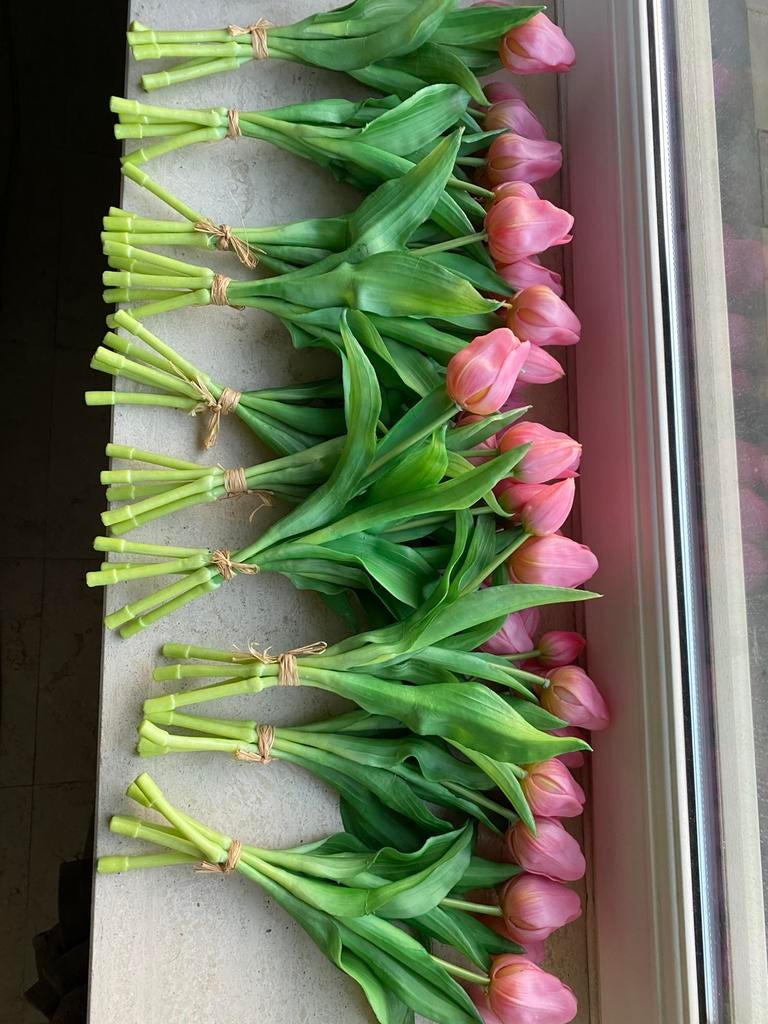 Kunstplanten tulpen mooi roze !!, Verzenden, Zo goed als nieuw, Roze