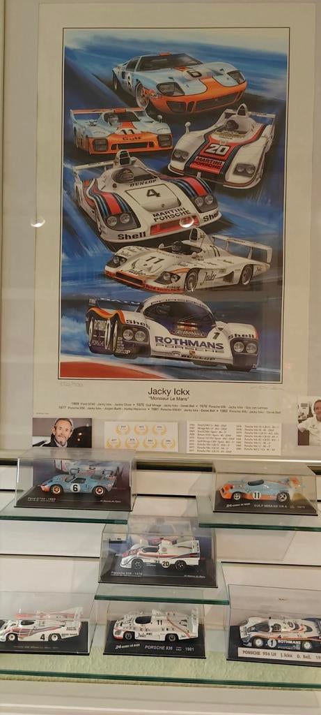 Jacky Ickx Voitures de courses miniatures et poster assortis, Ophalen, Zo goed als nieuw, Auto's