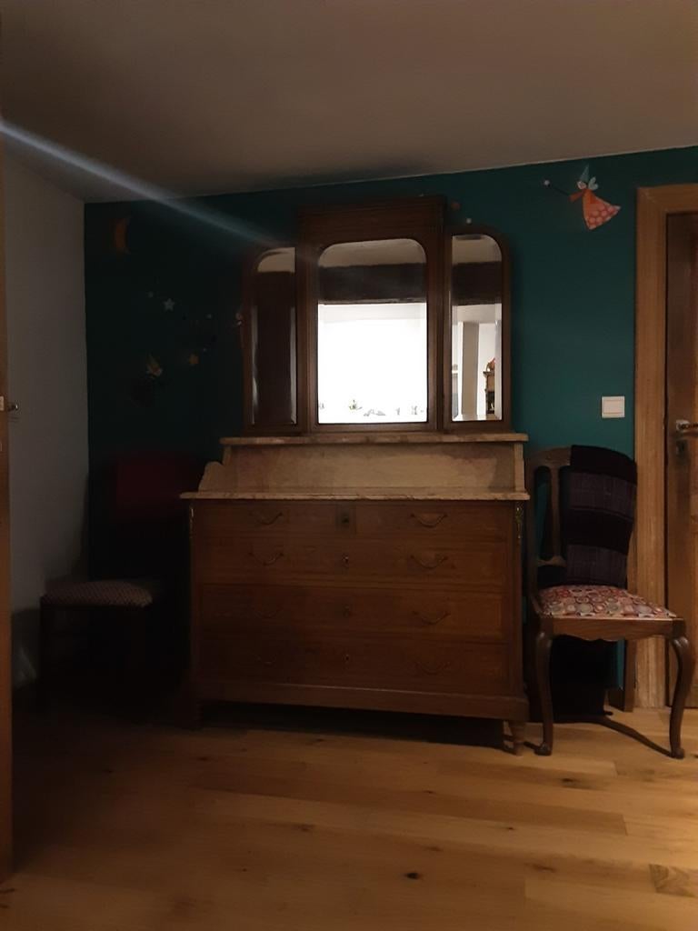 drieluik dressoir en spiegel, Antiek en Kunst, Ophalen