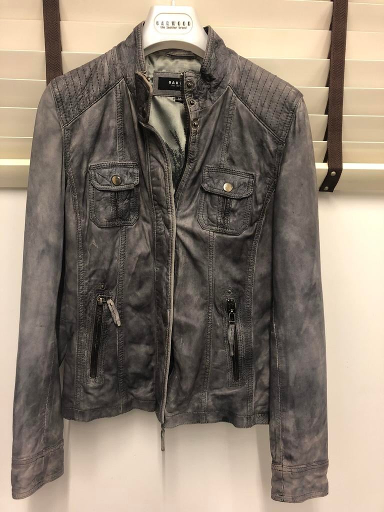 Grijs lederen vestje van Oakwood, Kleding | Dames, Maat 38/40 (M), Ophalen of Verzenden, Zo goed als nieuw, Oakwood