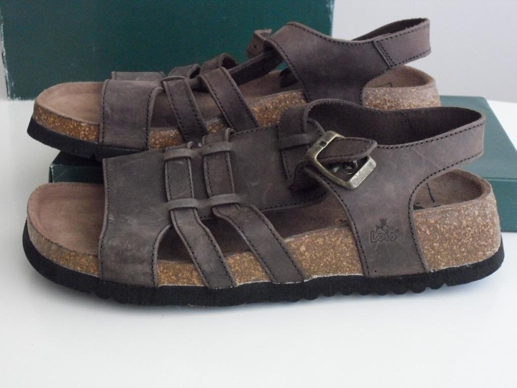 Lederen sandalen met kurkzolen maat 39, Bruin, Nieuw, Sandalen of Muiltjes, Ophalen of Verzenden
