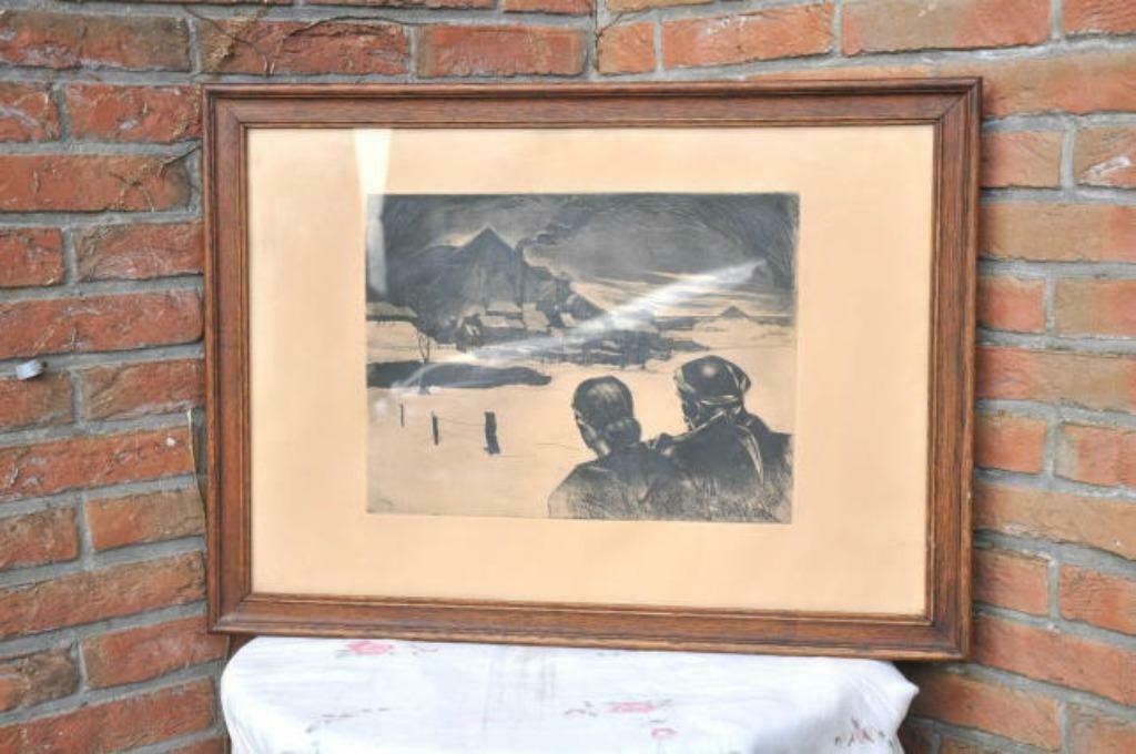D gravure Marius Carion "vue de l'heribus, Antiquités & Art, Enlèvement ou Envoi