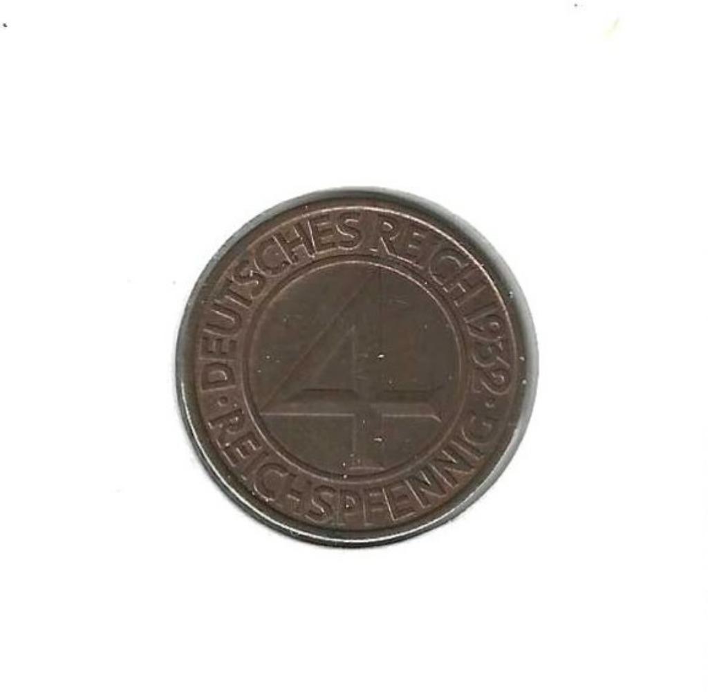 Duitsland, 4 Reichspfennig 1932 A., Enlèvement ou Envoi, Allemagne, Monnaie en vrac