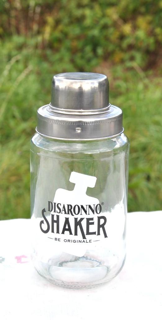 shaker en verre et métal disaronno, Enlèvement ou Envoi, Comme neuf, Verre, Autres types