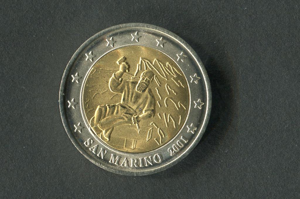 San Marino 2001 Marinus 2 euros proof pièce rare, Enlèvement ou Envoi, Saint-Marin, 2 euros, Série