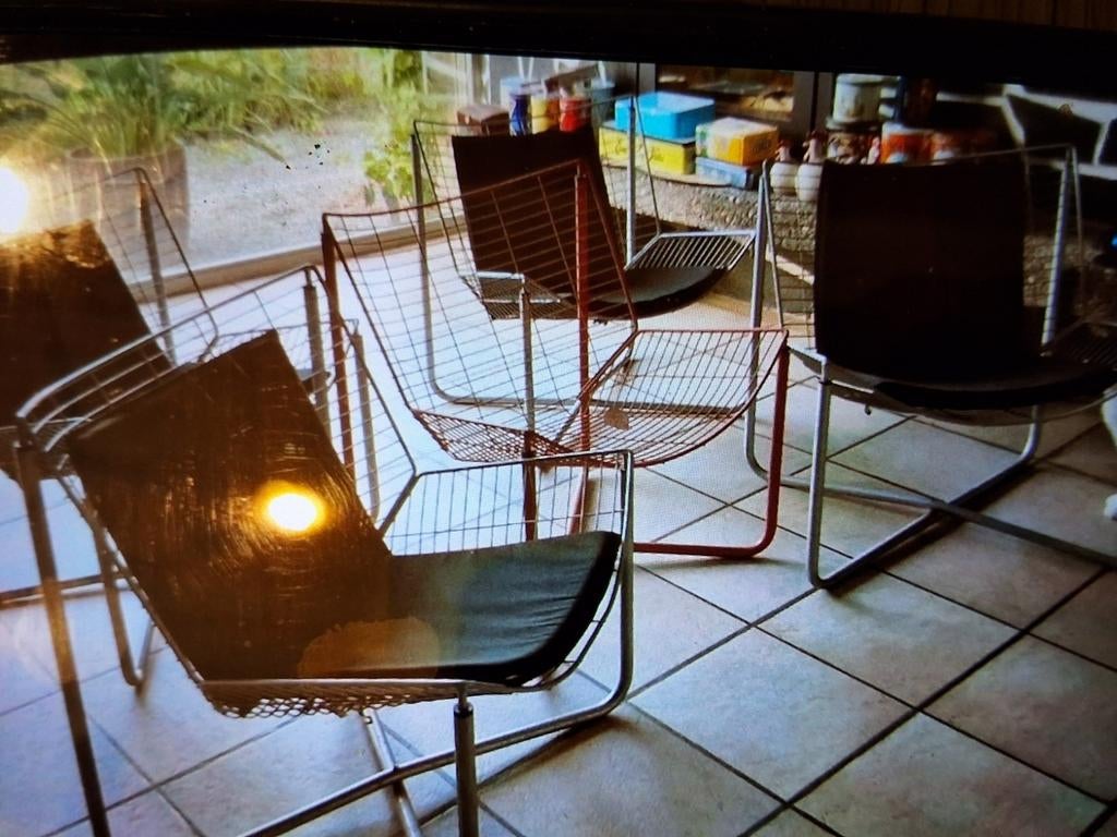 Ensemble de 5 chaises Ikea Jarpen vintage + 4 coussins d’ori, Enlèvement