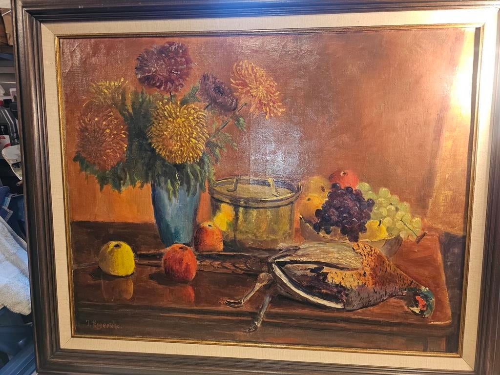 Peinture nature morte  J. Eggerickx Tableau 110 x 90 cm