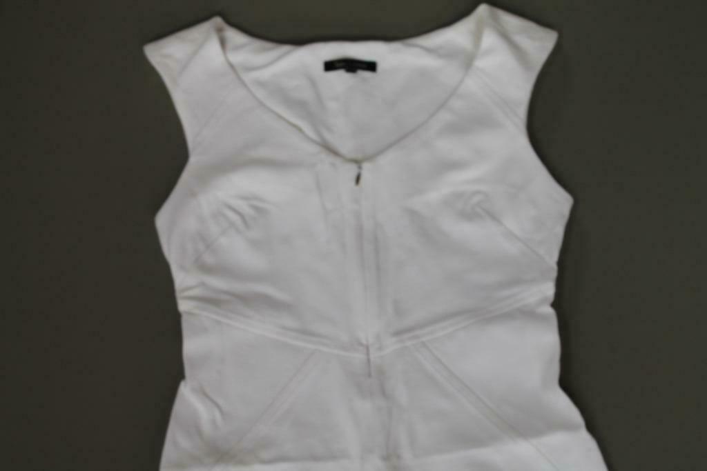 Offwhite jurk van Tara Jarmon, amper gedragen, Comme neuf, Blanc, Envoi, Au-dessus du genou