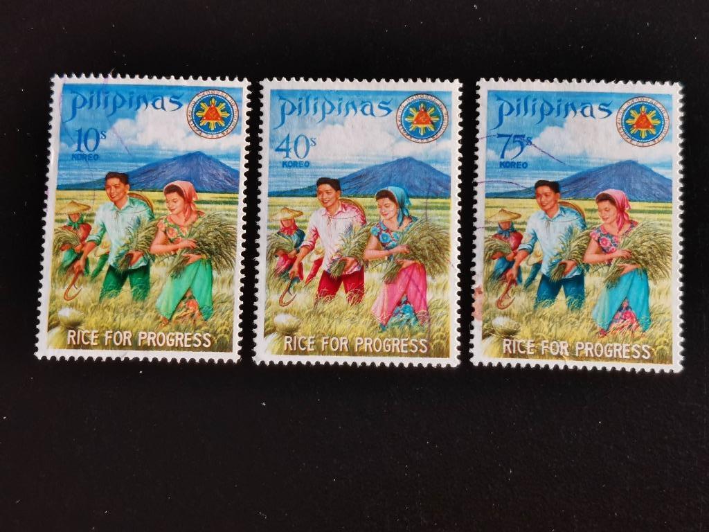 Philippines 1969 - riziculture - Le président Marcos, Enlèvement ou Envoi, Affranchi, Asie du Sud Est