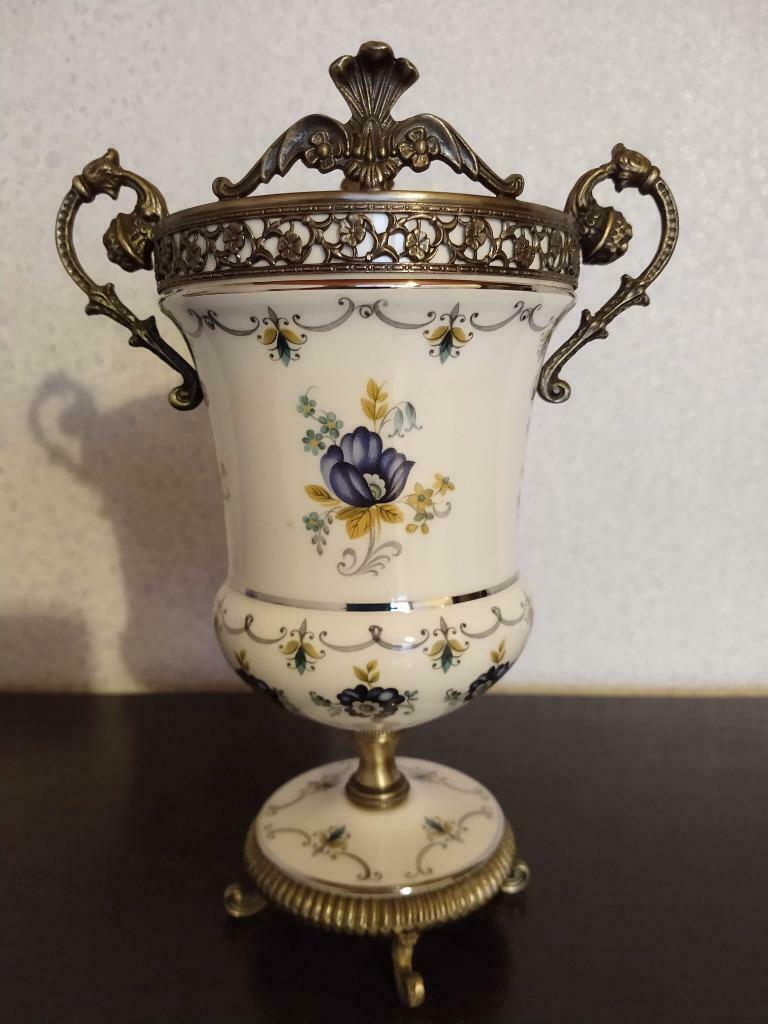 Mooie vaas met blauwe klaprozen, Overige kleuren, Aardewerk of Porselein, Ophalen of Verzenden, Zo goed als nieuw