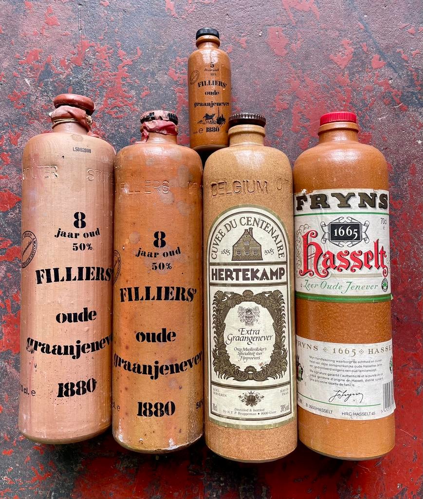 5 stenen kruiken jenever genever Filliers Fryns Hertekamp, Ophalen