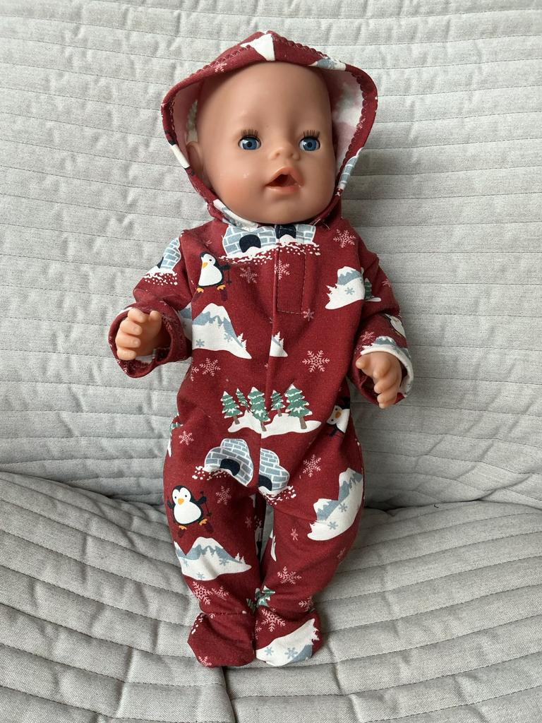 1. Babyborn: Nieuwe bruine onesie met pinguïns, Ophalen of Verzenden, Nieuw, Babypop