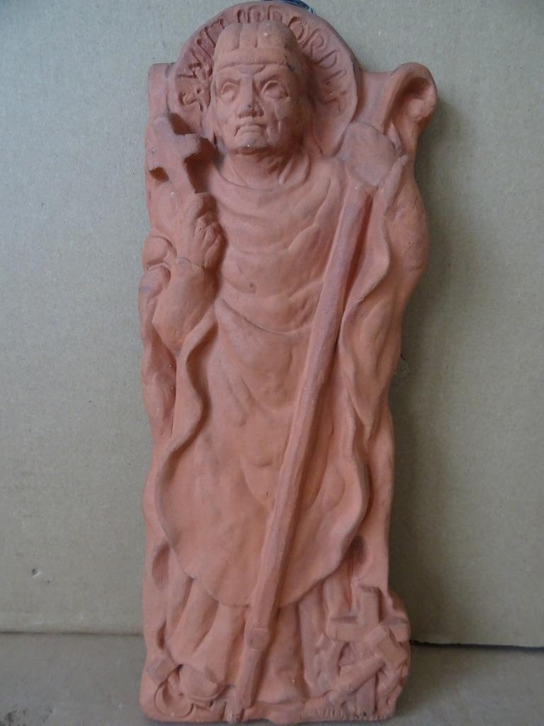 Plaque Wim Harzing S. Willibrordus en terre cuite 30 cm 1938, Enlèvement ou Envoi