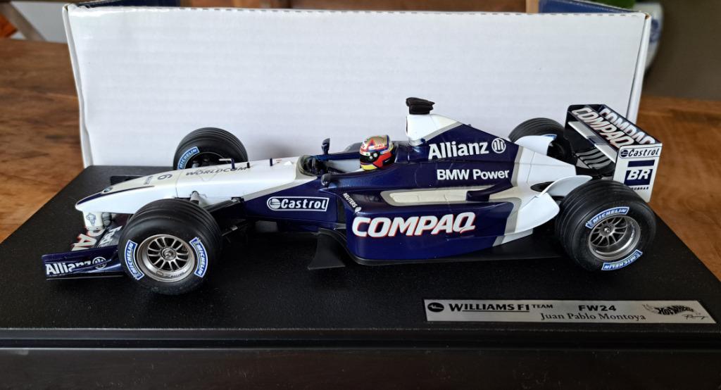 BMW Williams F1 FW24 J.P. Montoya 1:18 Hot Wheels, Ophalen of Verzenden, Gebruikt, Auto, Hot Wheels