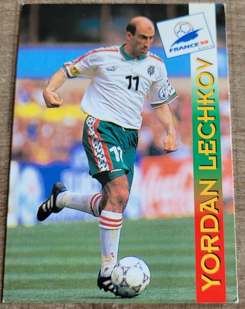 Panini voetbalkaart: Yordan Lechkov (France 98), Verzamelen, Ophalen of Verzenden, Gebruikt, Poster, Plaatje of Sticker