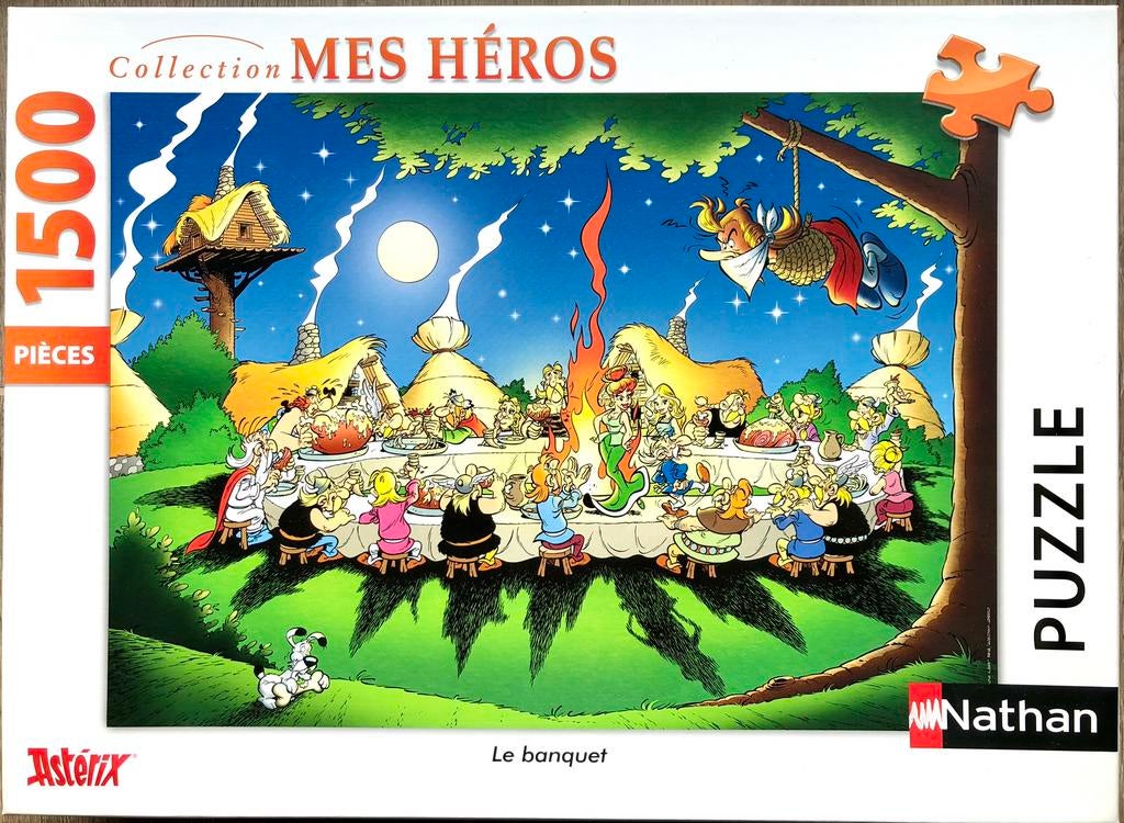 Legpuzzel Nathan, 1500 stukjes, Asterix, “Het Banket”, Ophalen, Zo goed als nieuw, Legpuzzel