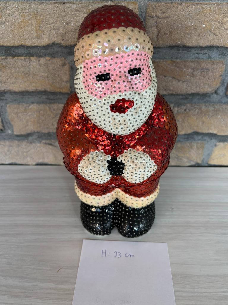 Kerstman uit piepschuim met paillettentechniek, Hobby en Vrije tijd, Knutselen, Ophalen, Zo goed als nieuw, Knutselwerk
