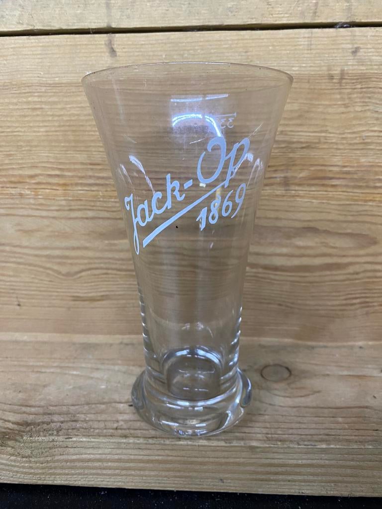 Jack op bierglas, Verzamelen, Biermerken, Ophalen of Verzenden, Zo goed als nieuw, Glas of Glazen