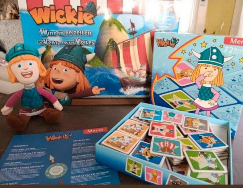 Wickie de Viking gezelschapsspel met memory en knuffelpopje, Enlèvement ou Envoi, Comme neuf