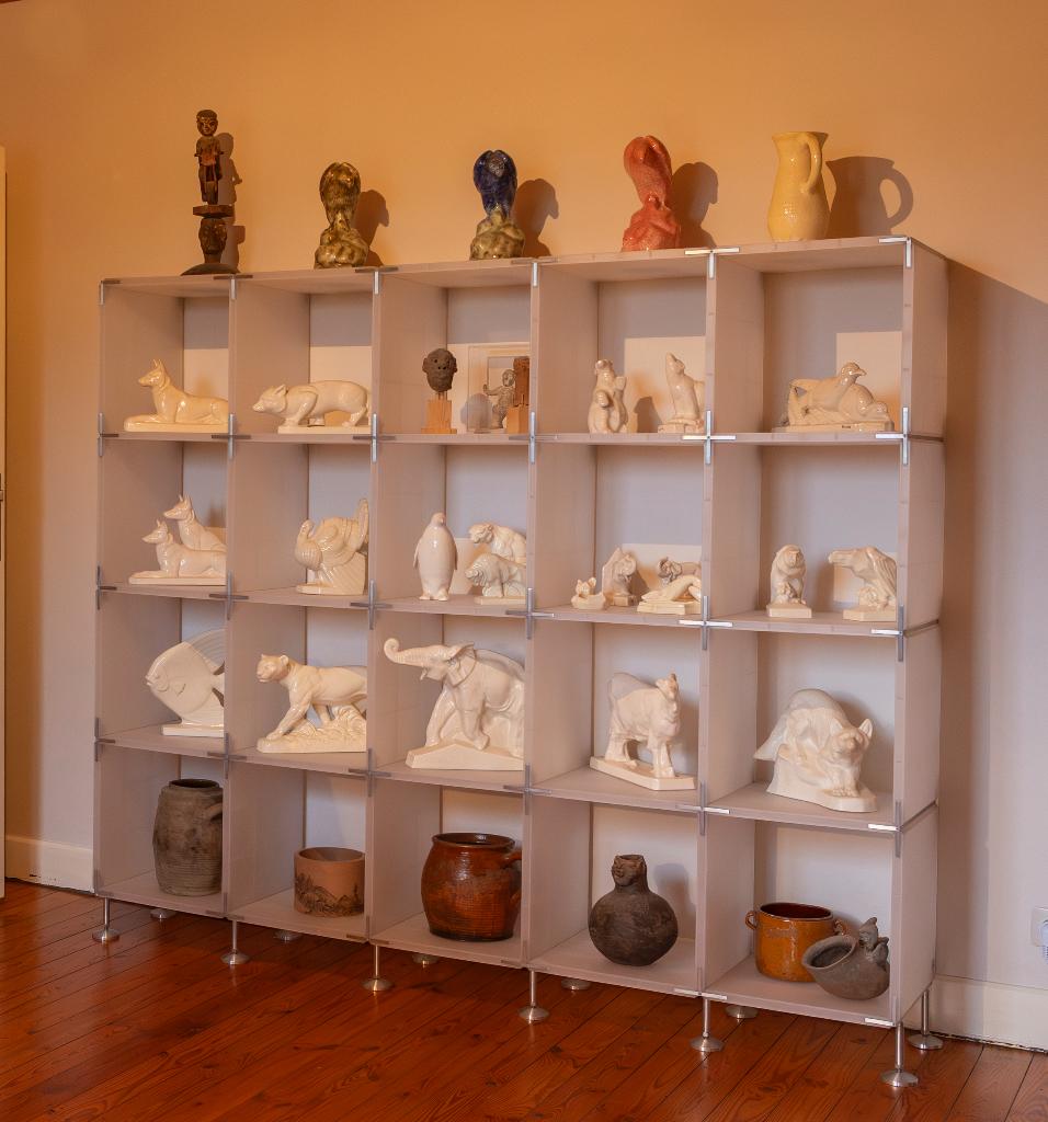 Witte keramiek Art Deco dierenbeelden, Ophalen