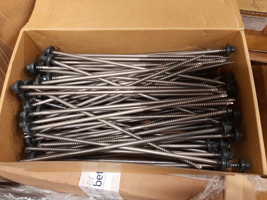Sandwichpaneelschroef 6.3x265mm + kalot 45/1000 - 1000 stuks, Ophalen, Nieuw, Inox, Schroeven