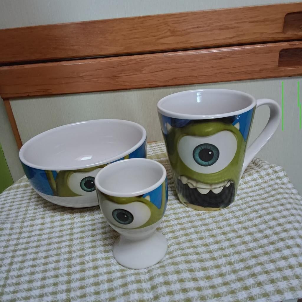 Kom, mok en eidopje "Monsters" (Nieuw), Mortsel, Huis en Inrichting, Ophalen
