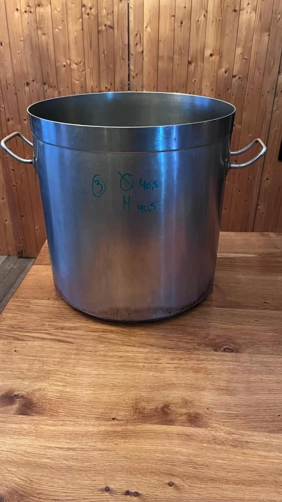 RVS kookpotten, grote maten, Huis en Inrichting, Inox, Gebruikt, Keramische plaat, Ophalen