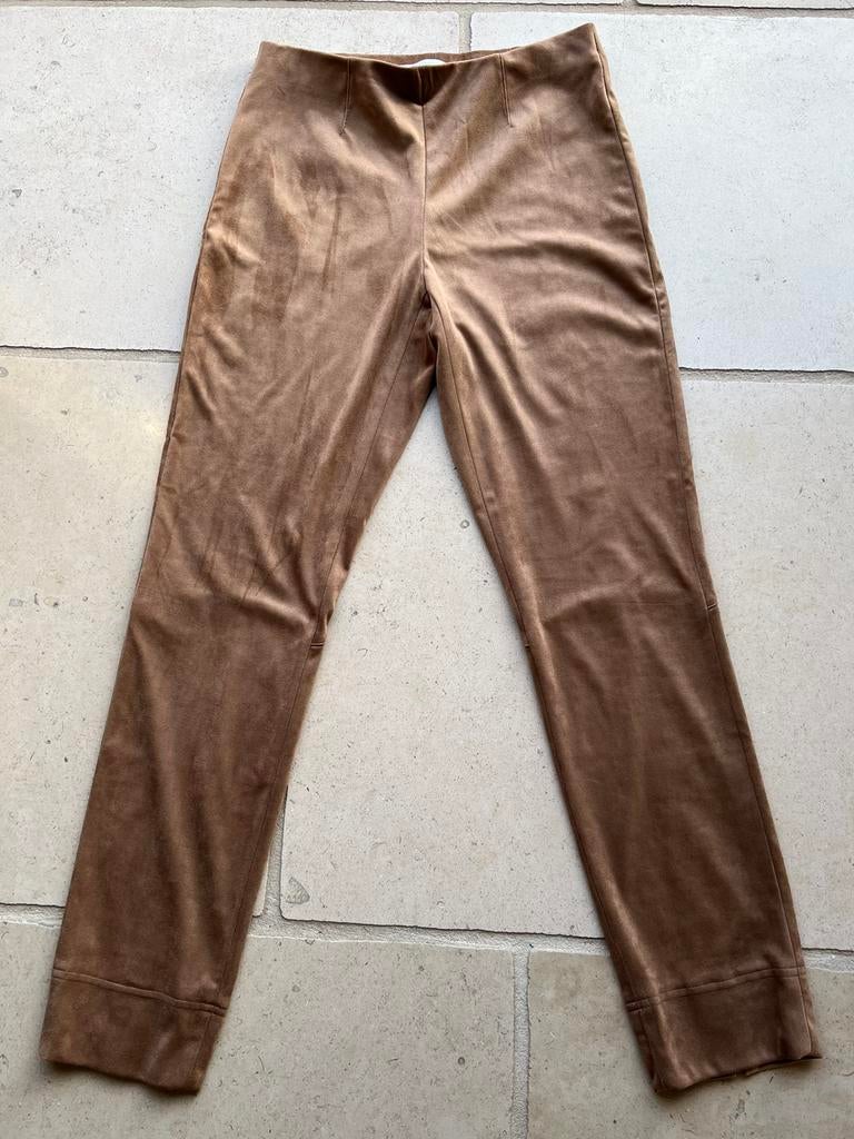 Donkerbeige eco-daim dames broek 'Raffaelo Rossi', maat:38, Maat 38/40 (M), Beige, Raffaelo Rossi, Zo goed als nieuw