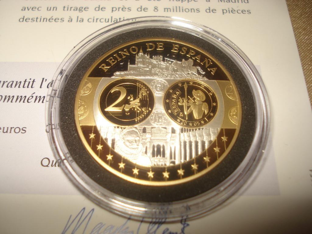 Pièce Commémorative Espagne Arg/Plaqué Or Hommage à l'Euro, Enlèvement ou Envoi, Argent, Autres valeurs, Série
