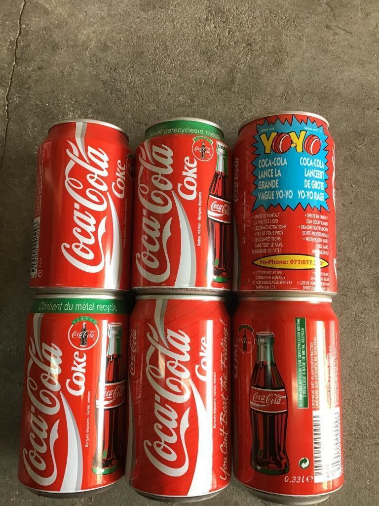 Coca-Cola 6 verschillende Belgische blikjes, Enlèvement ou Envoi, Utilisé, Emballage