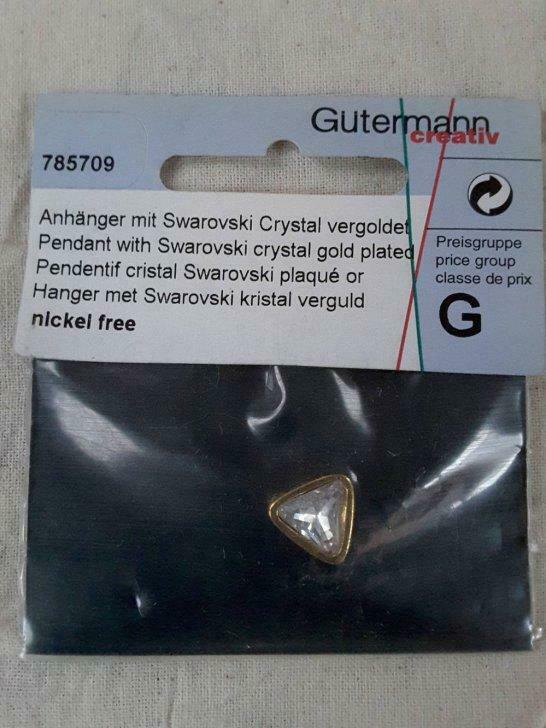 bijoux Pendentif cristal Swarovski Plaqué or triangle 785709, Enlèvement ou Envoi, Neuf, Or