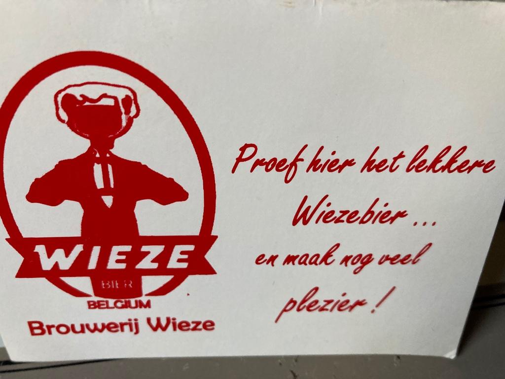 Brouwerij Wieze tafelkaartje reclame, Verzamelen, Ophalen of Verzenden, Nieuw, Reclamebord, Plaat of Schild