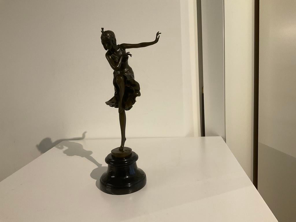 Danseuse art déco, Antiquités & Art, Enlèvement ou Envoi, Bronze