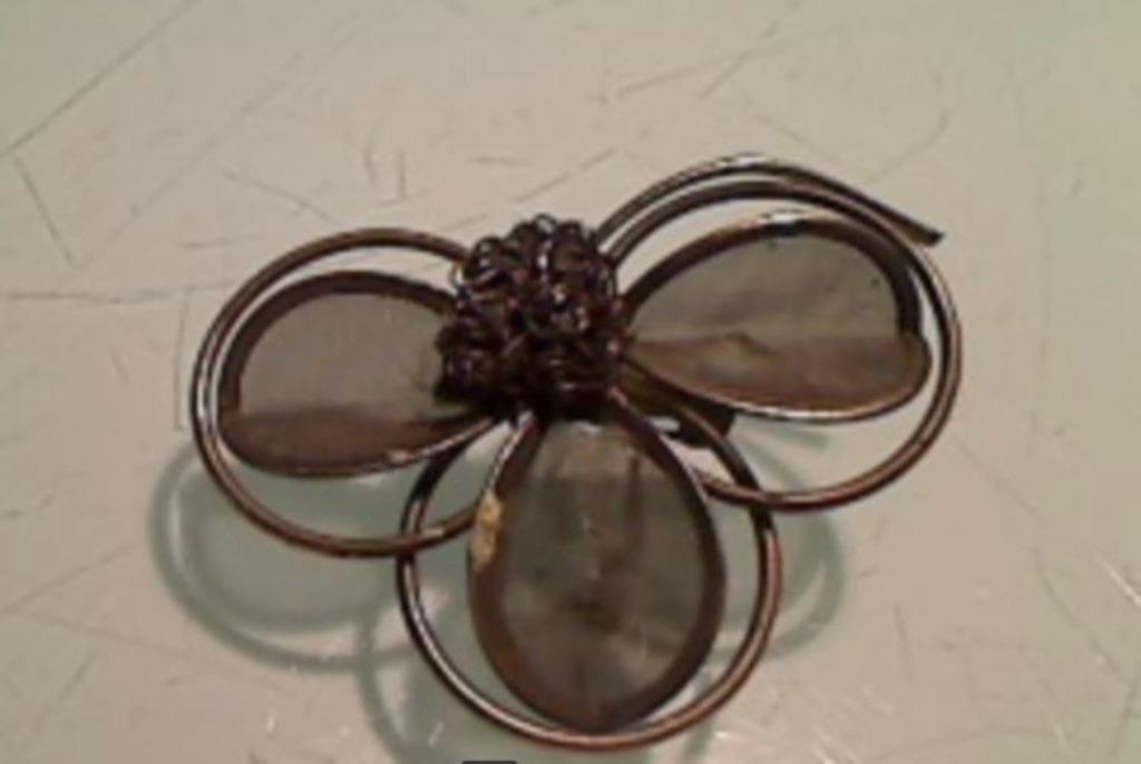 oude "vlinder" metalen broche, Ophalen of Verzenden, Broche