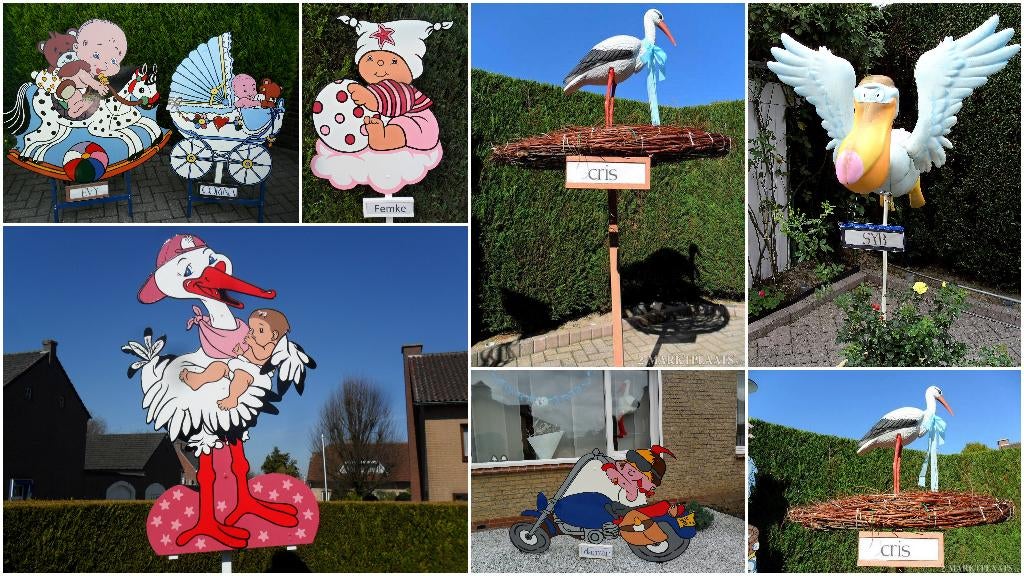 Geboortebord / ooievaar te huur zie geweldige assortiment., Ophalen, Nieuw, Geboortebord