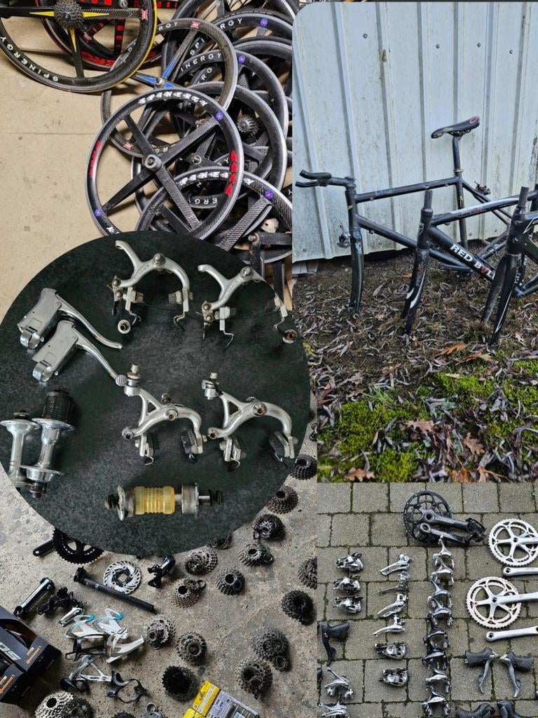 Racefiets onderdelen, groepsets, wielsets, frames, etc.., Fietsen en Brommers, Ophalen, Racefiets, Frame, Carbon