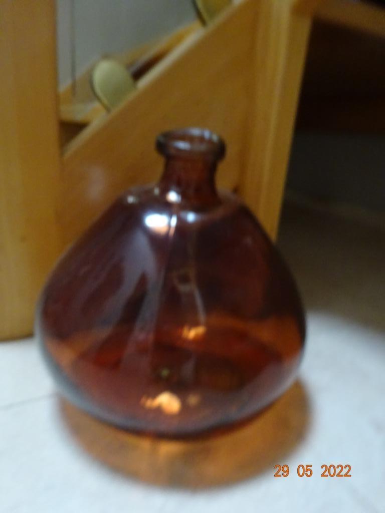 Prachtige, grote bruin-oranje rond vaas. Héél decoratief!!, Maison & Meubles, Accessoires pour la Maison | Vases, Enlèvement, Orange